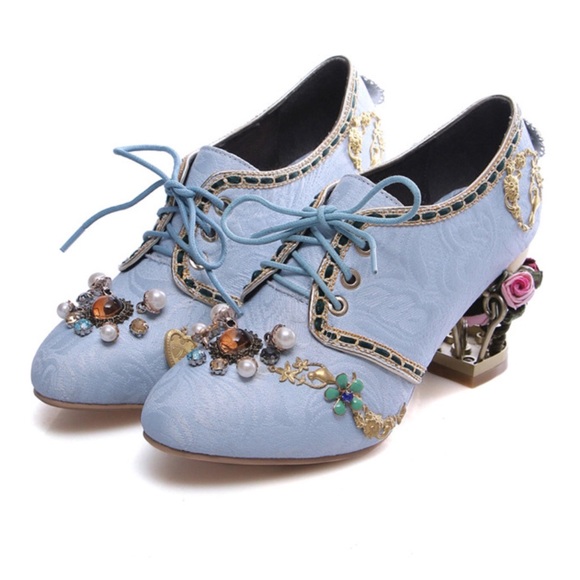 Shoes - ‼️SALE The Clarissa Blue Handmade Flower Shoes